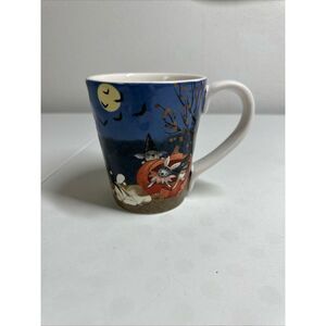 Pier 1 Imports Pet Themed Halloween Trick or Treat Ironstone Mug 16 oz